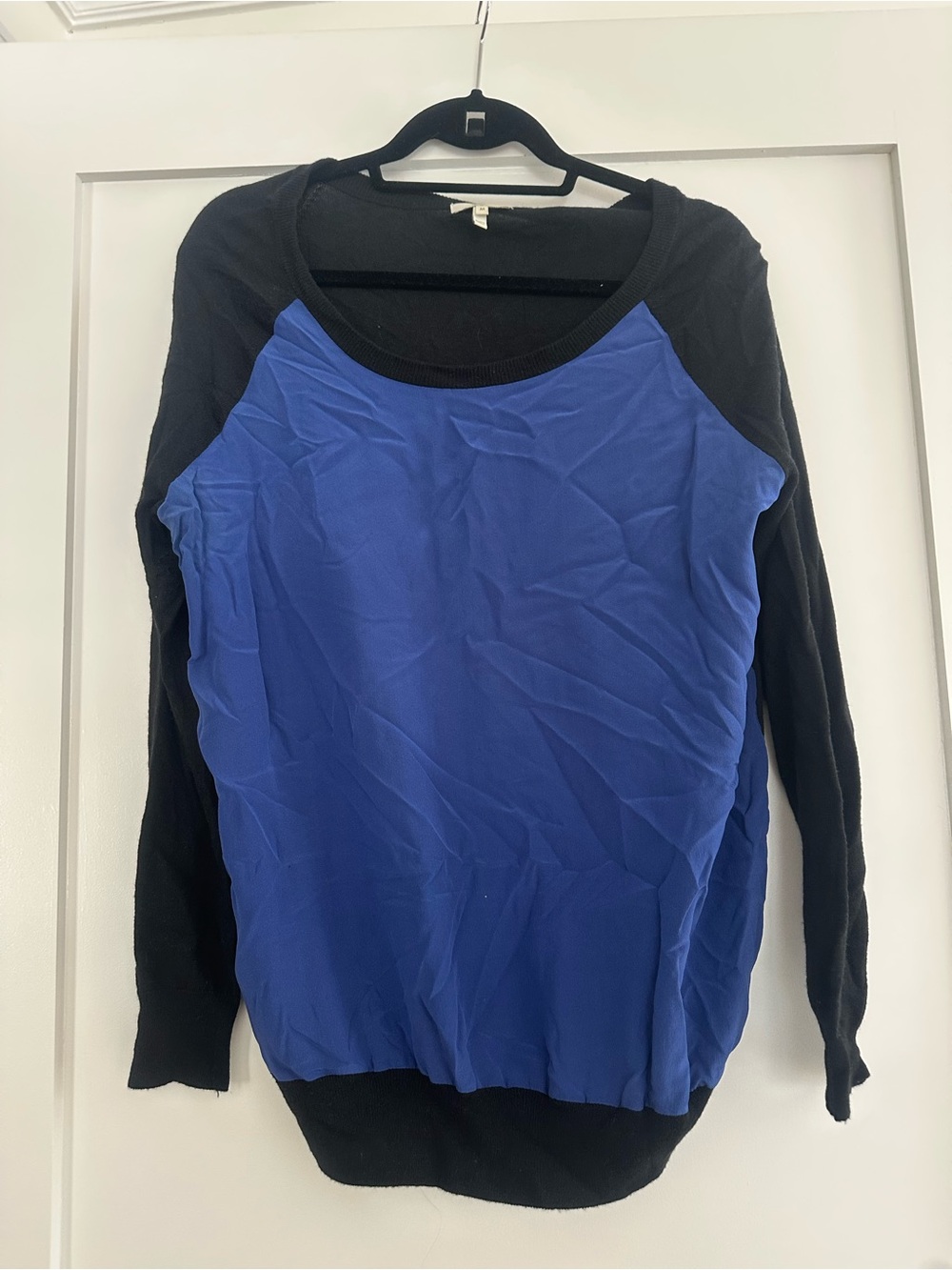 Joie Blue and Black Raglan Long Sleeve Top